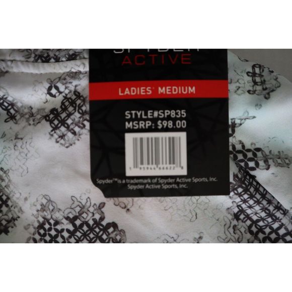 Spyder Active SP835 Women's Sz M White/Black Layered Jacket w/Thumbholes $98 - Picture 12 of 12